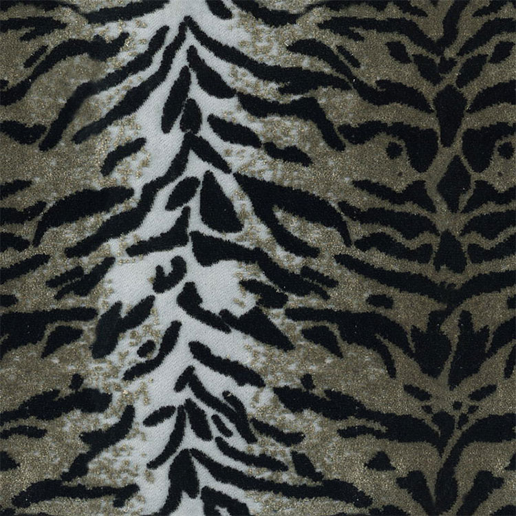 Jacquard Velvet Tiger Animal Diman Skin Patroon Sofa -stof van hoge kwaliteit
